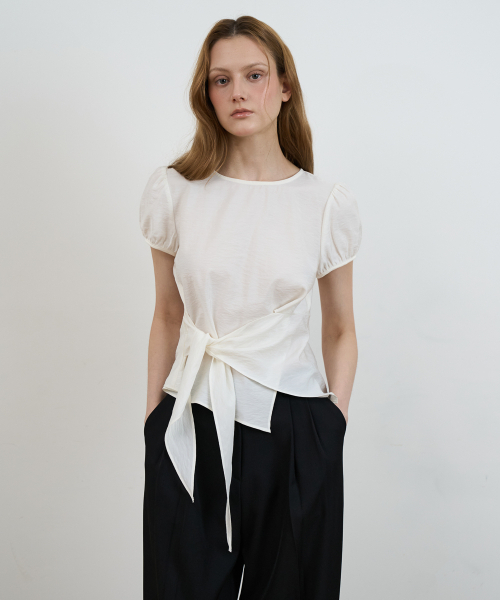 DEHEVE（デヘヴェ）の「Wrap Drape Blouse [Ivory]（シャツ/ブラウス・レディース・アイボリー・SMALL/MEDIUM）」の2枚目の写真