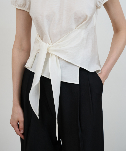 DEHEVE（デヘヴェ）の「Wrap Drape Blouse [Ivory]（シャツ/ブラウス・レディース・アイボリー・SMALL/MEDIUM）」の5枚目の写真