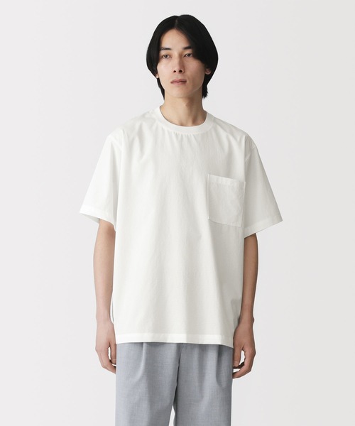 無印良品(ムジルシリョウヒン)の「紳士 風を通す半袖布帛Tシャツ(シャツ/ブラウス・メンズ・ホワイト/ブラック/ダークネイビー・S/M/L/XL)」の1枚目の写真