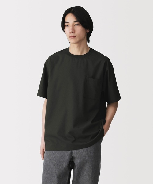 無印良品(ムジルシリョウヒン)の「紳士 風を通す半袖布帛Tシャツ(シャツ/ブラウス・メンズ・ホワイト/ブラック/ダークネイビー・S/M/L/XL)」の2枚目の写真