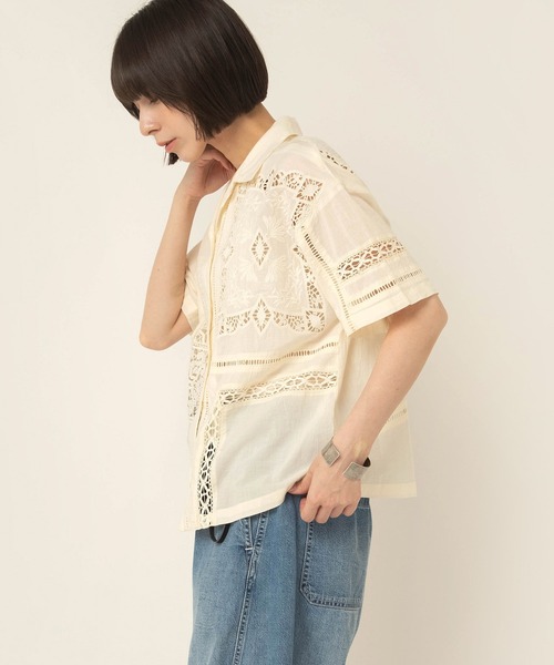 RNA-N(アールエヌエーエヌ)の「B2976 レースパッチワークシャツ(シャツ/ブラウス・レディース・ブラック/キナリ・FREE)」の19枚目の写真