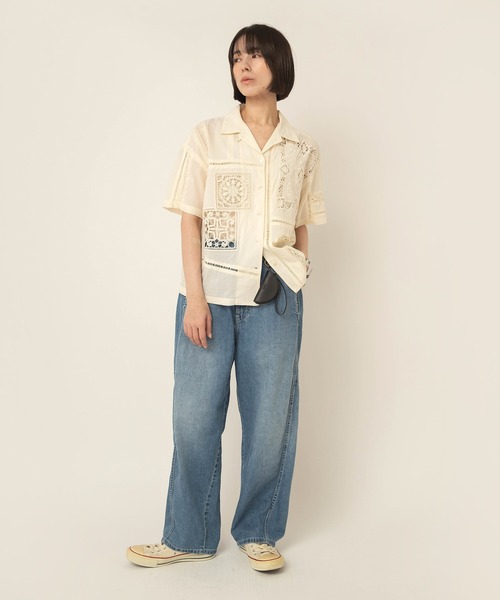 RNA-N(アールエヌエーエヌ)の「B2976 レースパッチワークシャツ(シャツ/ブラウス・レディース・ブラック/キナリ・FREE)」の16枚目の写真