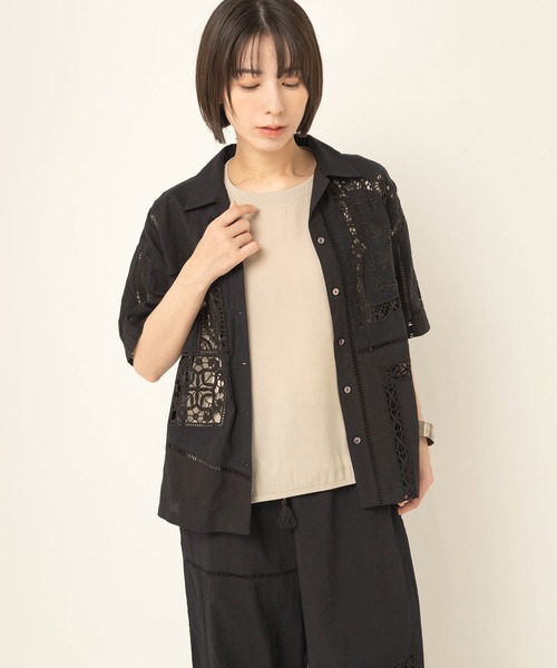 RNA-N(アールエヌエーエヌ)の「B2976 レースパッチワークシャツ(シャツ/ブラウス・レディース・ブラック/キナリ・FREE)」の22枚目の写真