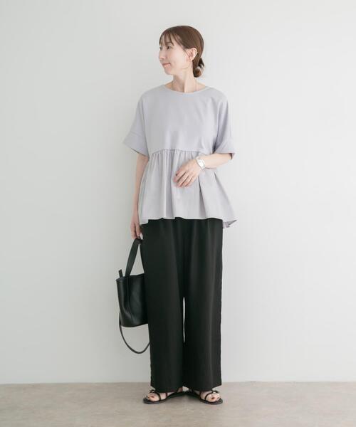 ITEMS URBANRESEARCH(アイテムズ アーバンリサーチ)の「REFINED LINEN イージーパンツ(その他パンツ・レディース・ブラウン/ドット/ブラック/パープル系その他・FREE)」の7枚目の写真