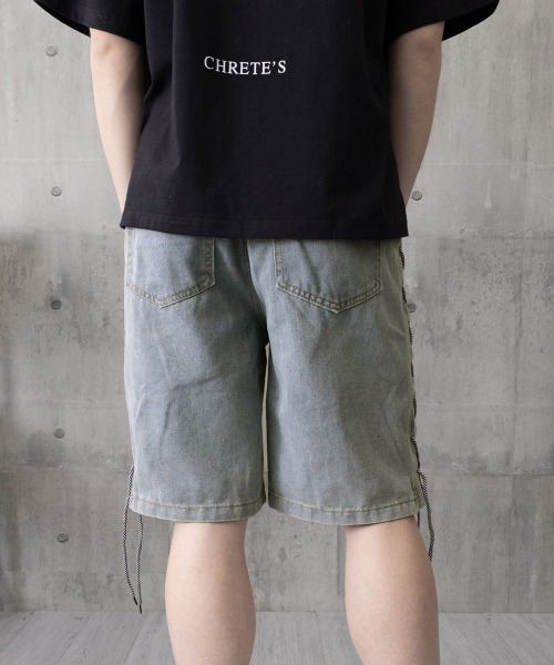 AsaAura(アサオーラ)の「レースアップハーフデニムパンツメンズ夏服(その他パンツ・メンズ・ブラック/サックスブルー・M/L)」の20枚目の写真