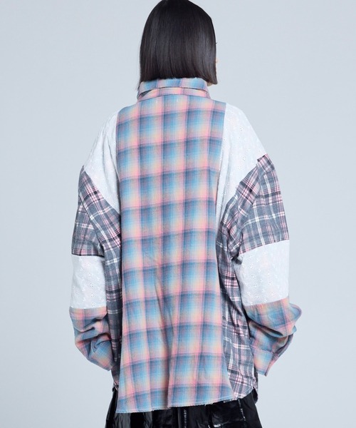 Little sunny bite(リトルサニーバイト)の「littlesunnybite/リトルサニーバイト/check ribbon shirts(シャツ/ブラウス・レディース・グリーン/ピンク/ネイビー・M/S)」の12枚目の写真