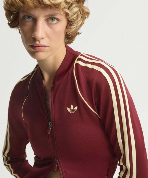 adidas(アディダス)の「adidas OG SPORT SUPERSTAR MIDLAYER SHIRT / アディダス オリジナルス スポーツ SST ミッドレイヤー シャツ(その他トップス・レディース・マルーン・S/M/L)」の3枚目の写真