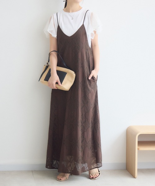 KATHARINE ROSS(キャサリンロス)の「ダイヤレースキャミワンピース(ワンピース・レディース・ブラック/ブラウン・FREE)」の1枚目の写真