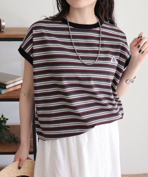 fredy emue（フレディエミュ）の「【GEVACO/ゲバコ】クルーネックフレンチスリーブTシャツ（Tシャツ/カットソー・レディース・グレー系その他/ブラック系その他/ホワイト系その他・38）」の2枚目の写真