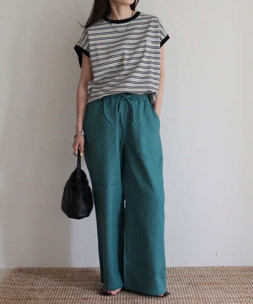 fredy emue（フレディエミュ）の「【GEVACO/ゲバコ】クルーネックフレンチスリーブTシャツ（Tシャツ/カットソー・レディース・グレー系その他/ブラック系その他/ホワイト系その他・38）」の7枚目の写真