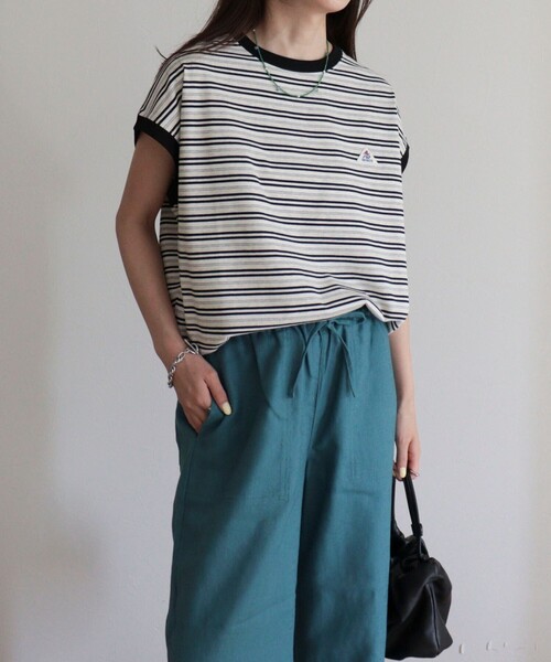 fredy emue（フレディエミュ）の「【GEVACO/ゲバコ】クルーネックフレンチスリーブTシャツ（Tシャツ/カットソー・レディース・グレー系その他/ブラック系その他/ホワイト系その他・38）」の9枚目の写真