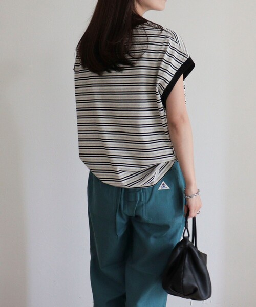 fredy emue（フレディエミュ）の「【GEVACO/ゲバコ】クルーネックフレンチスリーブTシャツ（Tシャツ/カットソー・レディース・グレー系その他/ブラック系その他/ホワイト系その他・38）」の10枚目の写真