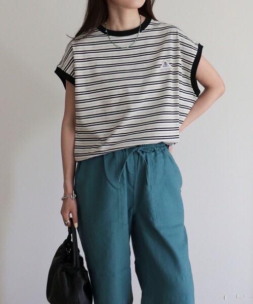 fredy emue（フレディエミュ）の「【GEVACO/ゲバコ】クルーネックフレンチスリーブTシャツ（Tシャツ/カットソー・レディース・グレー系その他/ブラック系その他/ホワイト系その他・38）」の11枚目の写真