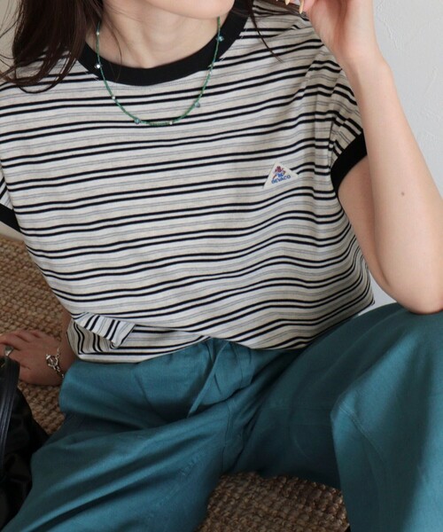 fredy emue（フレディエミュ）の「【GEVACO/ゲバコ】クルーネックフレンチスリーブTシャツ（Tシャツ/カットソー・レディース・グレー系その他/ブラック系その他/ホワイト系その他・38）」の13枚目の写真