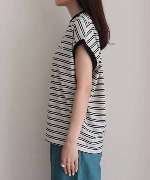fredy emue（フレディエミュ）の「【GEVACO/ゲバコ】クルーネックフレンチスリーブTシャツ（Tシャツ/カットソー・レディース・グレー系その他/ブラック系その他/ホワイト系その他・38）」の15枚目の写真
