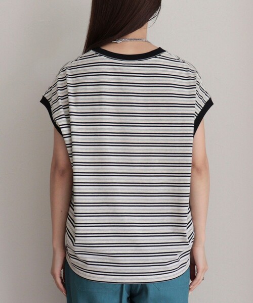 fredy emue（フレディエミュ）の「【GEVACO/ゲバコ】クルーネックフレンチスリーブTシャツ（Tシャツ/カットソー・レディース・グレー系その他/ブラック系その他/ホワイト系その他・38）」の16枚目の写真