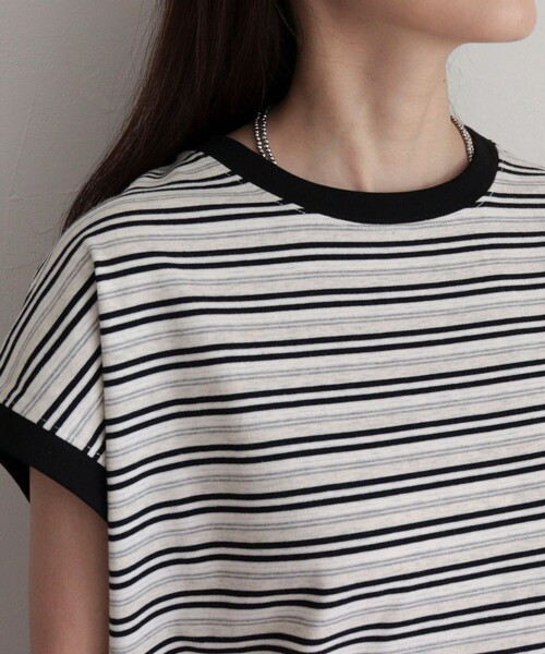 fredy emue（フレディエミュ）の「【GEVACO/ゲバコ】クルーネックフレンチスリーブTシャツ（Tシャツ/カットソー・レディース・グレー系その他/ブラック系その他/ホワイト系その他・38）」の17枚目の写真