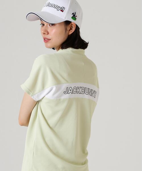 Jack Bunny!!(ジャックバニー)の「【Jack Bunny!!】PEメッシュ半袖モックネックカットソー(Tシャツ/カットソー・レディース・ベージュ/グレー/ホワイト・SMALL/MEDIUM/LARGE)」の3枚目の写真