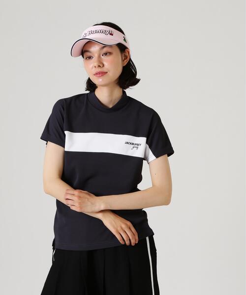 Jack Bunny!!(ジャックバニー)の「【Jack Bunny!!】PEメッシュ半袖モックネックカットソー(Tシャツ/カットソー・レディース・ベージュ/グレー/ホワイト・SMALL/MEDIUM/LARGE)」の5枚目の写真