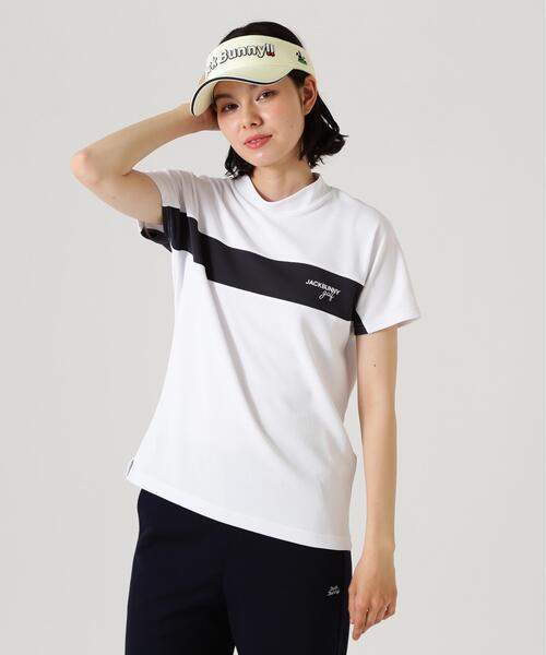 Jack Bunny!!(ジャックバニー)の「【Jack Bunny!!】PEメッシュ半袖モックネックカットソー(Tシャツ/カットソー・レディース・ベージュ/グレー/ホワイト・SMALL/MEDIUM/LARGE)」の10枚目の写真