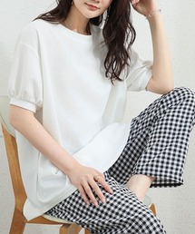 パフスリーブ半袖ブラウス