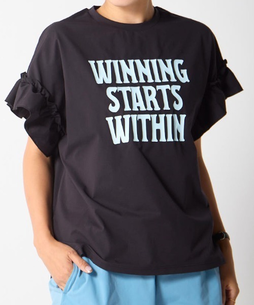 Kappa(カッパ)の「水陸両用フリル半袖Tシャツ(Tシャツ/カットソー・レディース・ブルー/ブラック/オフホワイト・LARGE/X-LARGE/MEDIUM)」の4枚目の写真