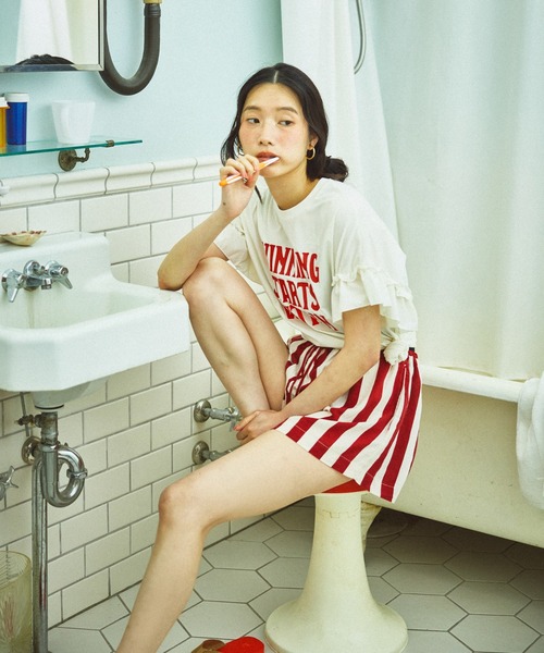 Kappa(カッパ)の「水陸両用フリル半袖Tシャツ(Tシャツ/カットソー・レディース・ブルー/ブラック/オフホワイト・LARGE/X-LARGE/MEDIUM)」の20枚目の写真