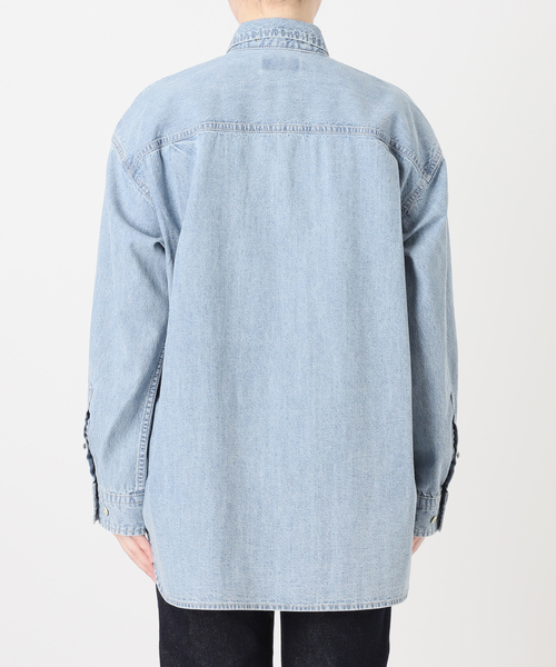 SLOBE IENA(スローブイエナ)の「《シリーズあり/》LEDENIM NOUVEAU BDU デニムシャツ(シャツ/ブラウス・レディース・ネイビー/スカイブルー・FREE)」の9枚目の写真
