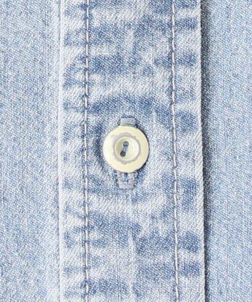SLOBE IENA(スローブイエナ)の「《シリーズあり/》LEDENIM NOUVEAU BDU デニムシャツ(シャツ/ブラウス・レディース・ネイビー/スカイブルー・FREE)」の4枚目の写真