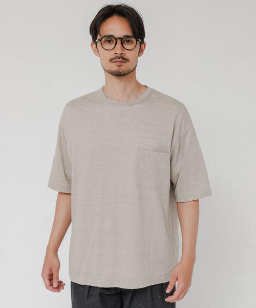 YLEVE(イレーヴ)の「『別注』YLEVE×URBAN RESEARCH LINEN POCKET T-SHIRTS(Tシャツ/カットソー・メンズ・チャコールグレー/オレンジ/アイボリー・5/4)」の7枚目の写真