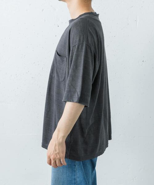 YLEVE(イレーヴ)の「『別注』YLEVE×URBAN RESEARCH LINEN POCKET T-SHIRTS(Tシャツ/カットソー・メンズ・チャコールグレー/オレンジ/アイボリー・5/4)」の18枚目の写真
