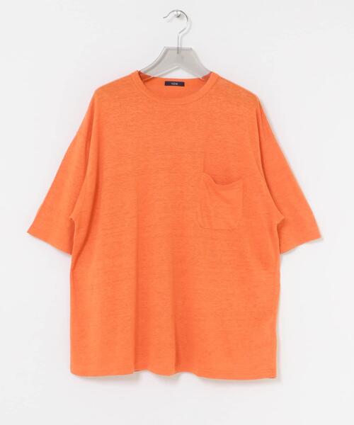 YLEVE(イレーヴ)の「『別注』YLEVE×URBAN RESEARCH LINEN POCKET T-SHIRTS(Tシャツ/カットソー・メンズ・チャコールグレー/オレンジ/アイボリー・5/4)」の4枚目の写真