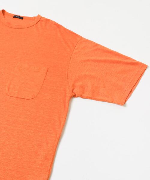 YLEVE(イレーヴ)の「『別注』YLEVE×URBAN RESEARCH LINEN POCKET T-SHIRTS(Tシャツ/カットソー・メンズ・チャコールグレー/オレンジ/アイボリー・5/4)」の5枚目の写真