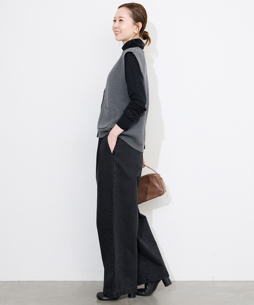 SLOBE IENA（スローブイエナ）の「《WEB限定カラーあり/追加》パールニットベスト（ベスト・レディース・ブラック/チャコールグレー/ネイビー・FREE）」の20枚目の写真