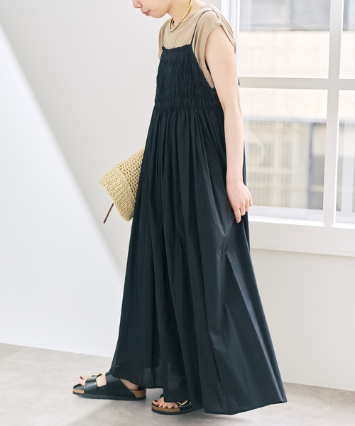 Spick & Span(スピックアンドスパン)の「ギャザーキャミワンピース(ワンピース・レディース・ブルー系その他/ブラック・36/38)」の6枚目の写真