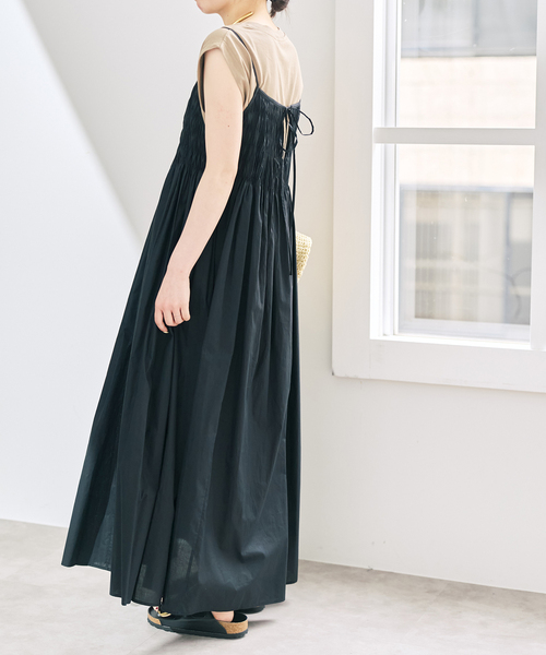 Spick & Span(スピックアンドスパン)の「ギャザーキャミワンピース(ワンピース・レディース・ブルー系その他/ブラック・36/38)」の7枚目の写真