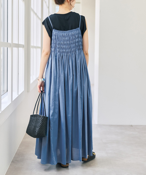 Spick & Span(スピックアンドスパン)の「ギャザーキャミワンピース(ワンピース・レディース・ブルー系その他/ブラック・36/38)」の11枚目の写真