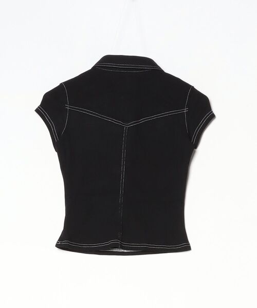 .KOM（ドットコム）の「A'GEM/9 × .kom 『.KOM/ドットケーオーエム』STITCH POCKET POLO TEE/ステッチポケットポロTシャツ（その他トップス・レディース・ブラック/ホワイト・M）」の11枚目の写真