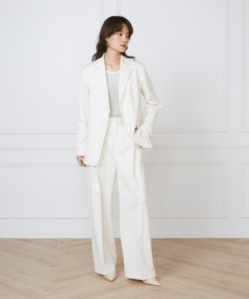 INED(イネド)の「TWシルクストレッチ タックワイドパンツ《la veille by SUPERIOR CLOSET》(その他パンツ・レディース・ネイビー・9号)」の5枚目の写真