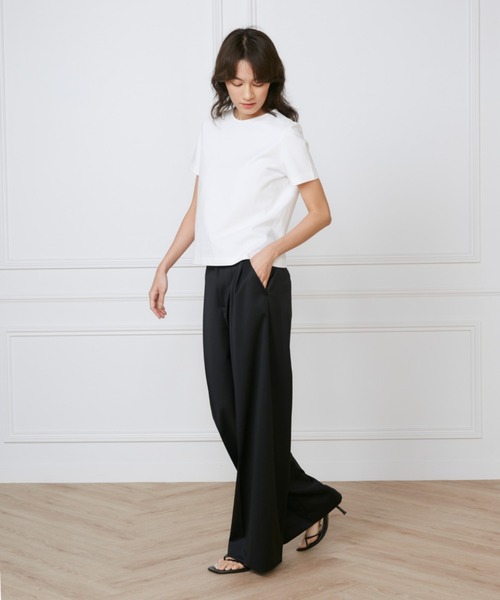 INED(イネド)の「TWシルクストレッチ タックワイドパンツ《la veille by SUPERIOR CLOSET》(その他パンツ・レディース・ネイビー・9号)」の9枚目の写真