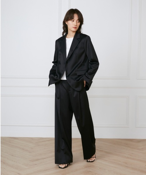 INED(イネド)の「TWシルクストレッチ タックワイドパンツ《la veille by SUPERIOR CLOSET》(その他パンツ・レディース・ネイビー・9号)」の12枚目の写真