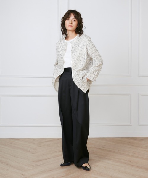 INED(イネド)の「TWシルクストレッチ タックワイドパンツ《la veille by SUPERIOR CLOSET》(その他パンツ・レディース・ネイビー・9号)」の13枚目の写真