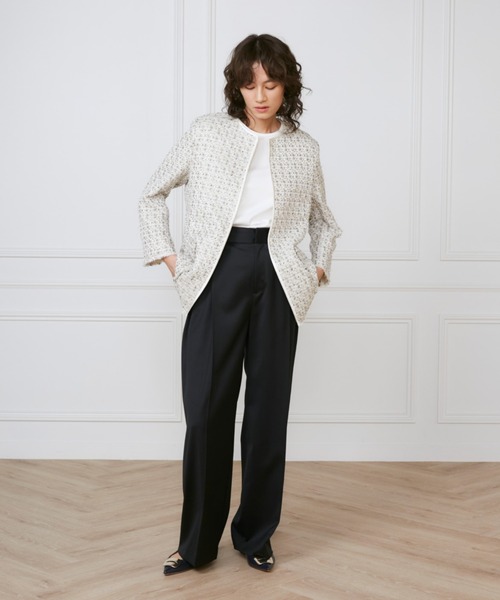 INED(イネド)の「TWシルクストレッチ タックワイドパンツ《la veille by SUPERIOR CLOSET》(その他パンツ・レディース・ネイビー・9号)」の14枚目の写真