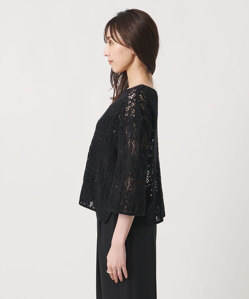 UNITED ARROWS（ユナイテッドアローズ）の「スパンコール エンブロイダリー プルオーバー ニット ‐ウォッシャブル‐（ニット/セーター・レディース・ベージュ/ブラック/オフホワイト・FREE）」の19枚目の写真