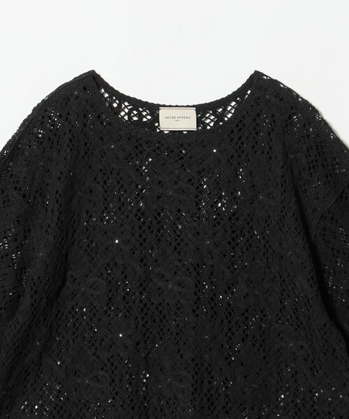 UNITED ARROWS（ユナイテッドアローズ）の「スパンコール エンブロイダリー プルオーバー ニット ‐ウォッシャブル‐（ニット/セーター・レディース・ベージュ/ブラック/オフホワイト・FREE）」の7枚目の写真