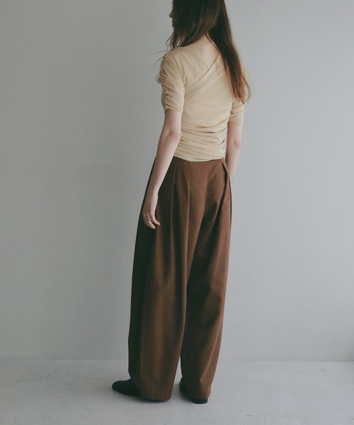 MANOF（マノフ）の「TUCK BARREL PANTS（その他パンツ・レディース・ホワイト/ブラック/ブラウン・S/M）」の15枚目の写真