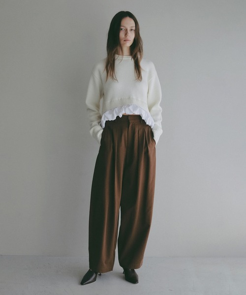 MANOF（マノフ）の「TUCK BARREL PANTS（その他パンツ・レディース・ホワイト/ブラック/ブラウン・S/M）」の19枚目の写真