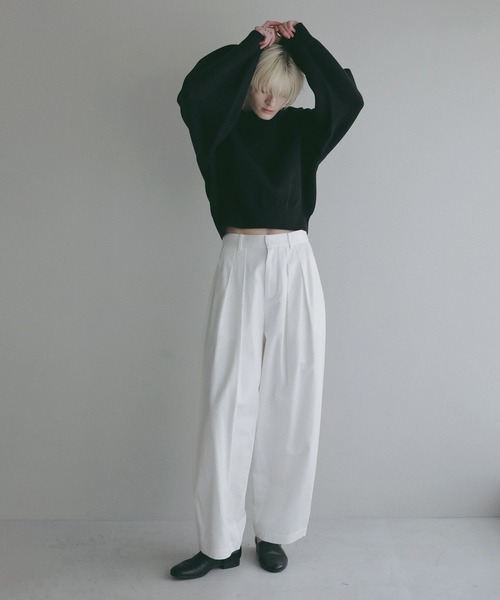 MANOF（マノフ）の「TUCK BARREL PANTS（その他パンツ・レディース・ホワイト/ブラック/ブラウン・S/M）」の8枚目の写真