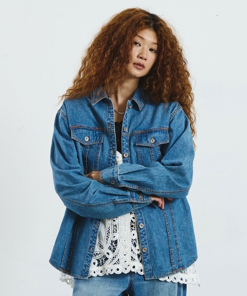 ROSE BUD(ローズバッド)の「CREOLME/DENIM L/S SHIRT(シャツ/ブラウス・レディース・ライトインディゴブルー/ブラック・ONE SIZE)」の3枚目の写真