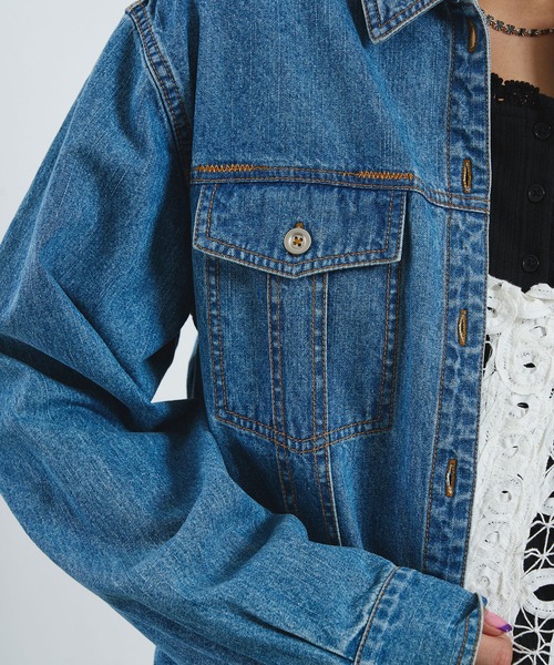 ROSE BUD(ローズバッド)の「CREOLME/DENIM L/S SHIRT(シャツ/ブラウス・レディース・ライトインディゴブルー/ブラック・ONE SIZE)」の10枚目の写真
